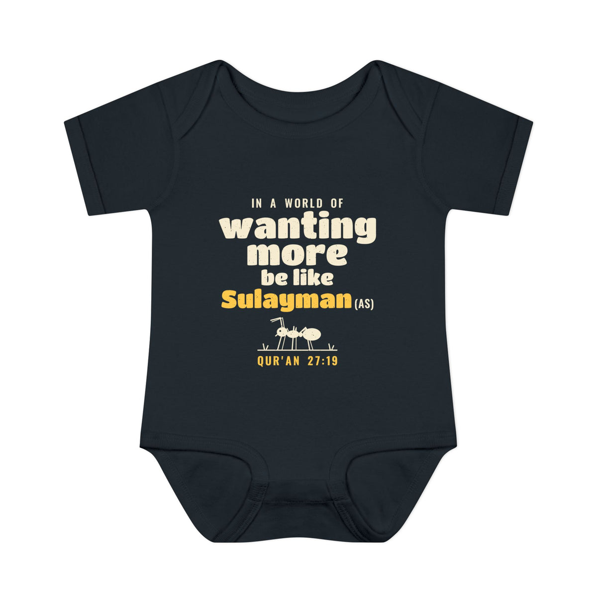 Be Like Sulayman (AS) Baby Bodysuit in Black – AdabStars