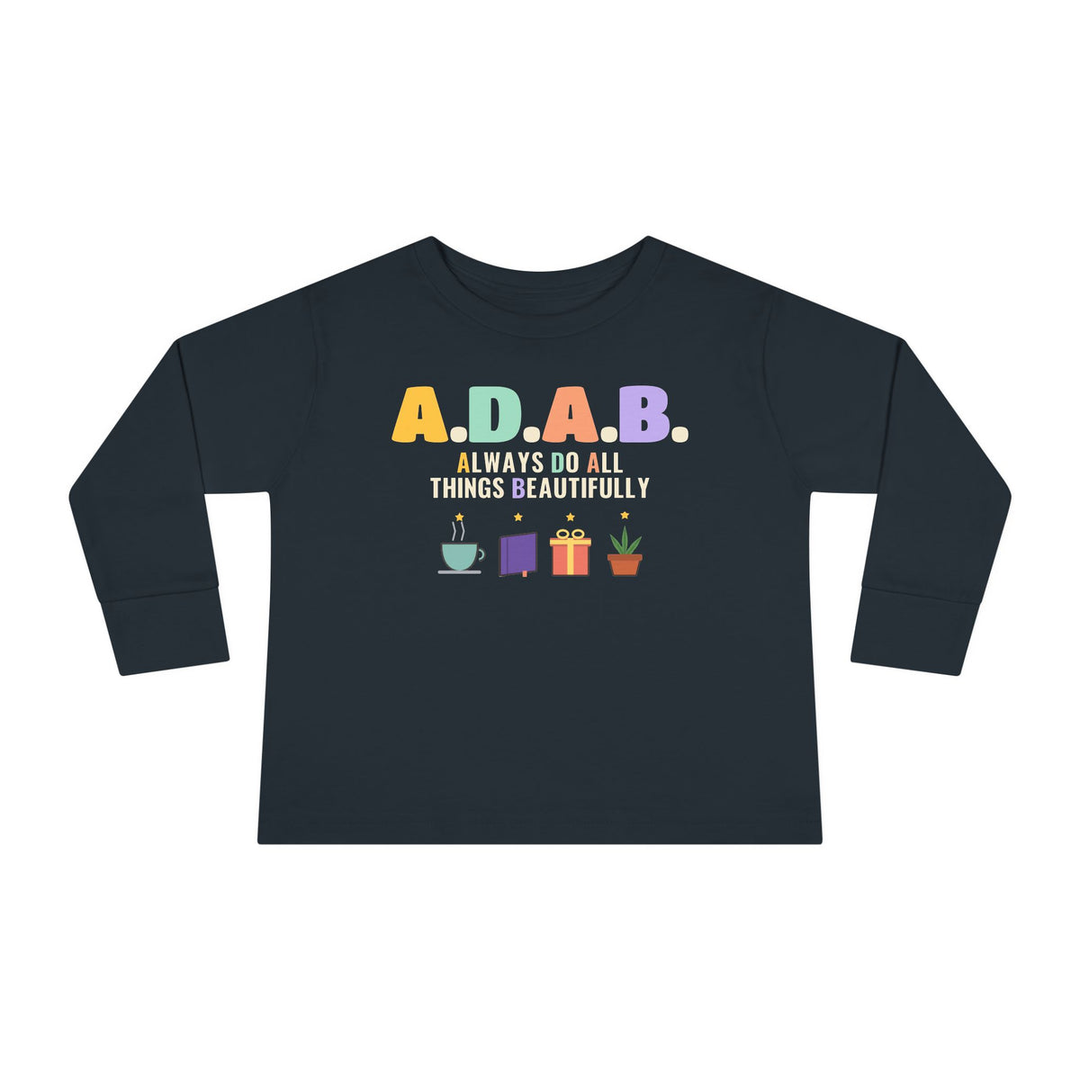 ADAB Always Do All Things Beautifully Toddler Long Sleeve Shirt in Black – AdabStars
