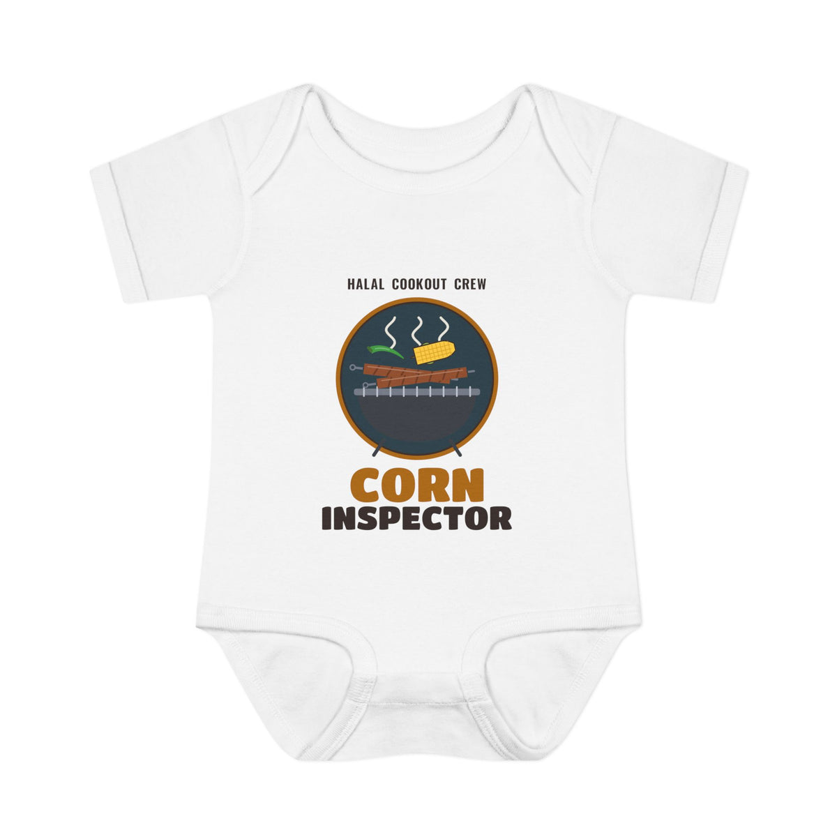 Corn Inspector Halal Cookout Baby Bodysuit in White – AdabStars