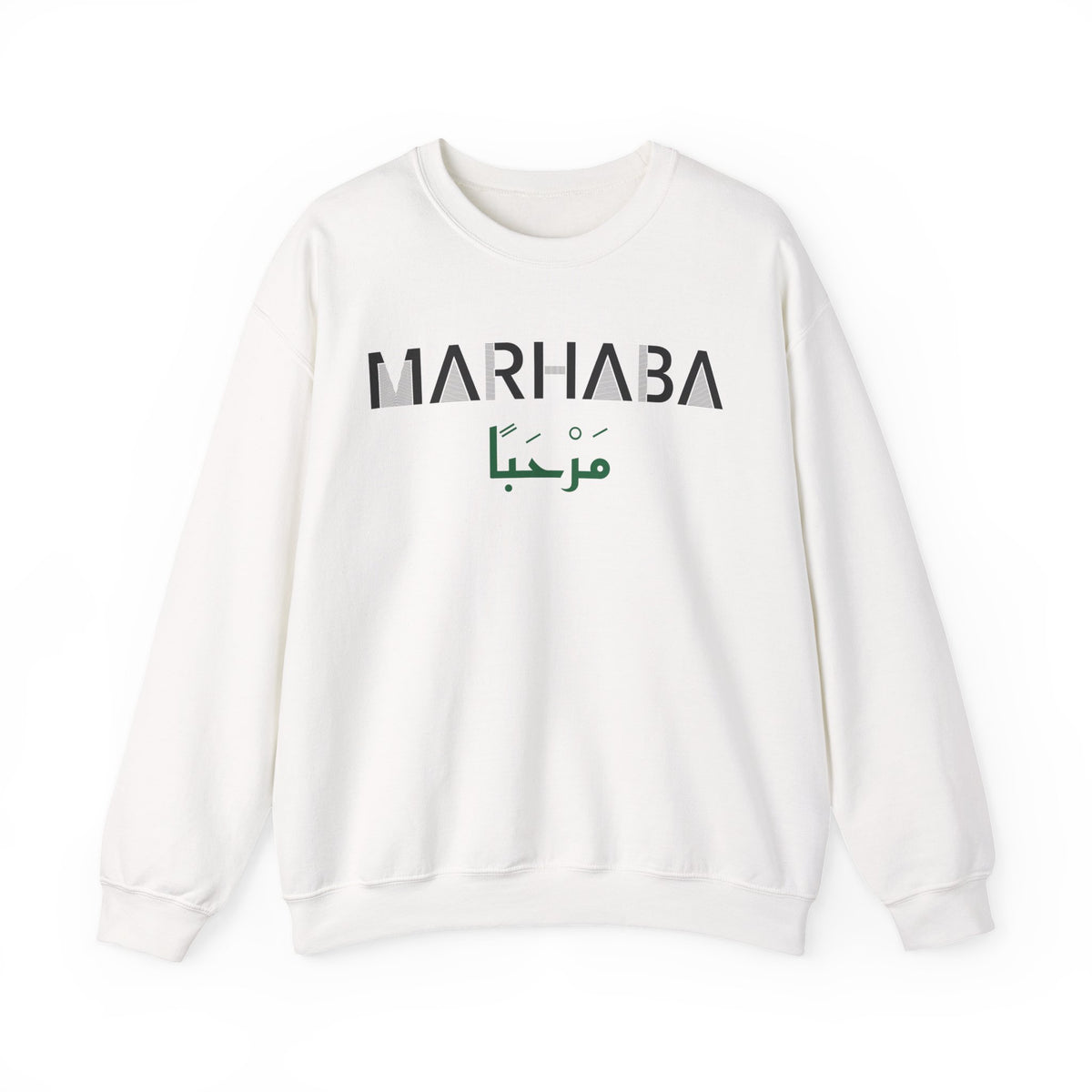 Marhaba Dual Language Islamic Crewneck Sweatshirt in White – AdabStars