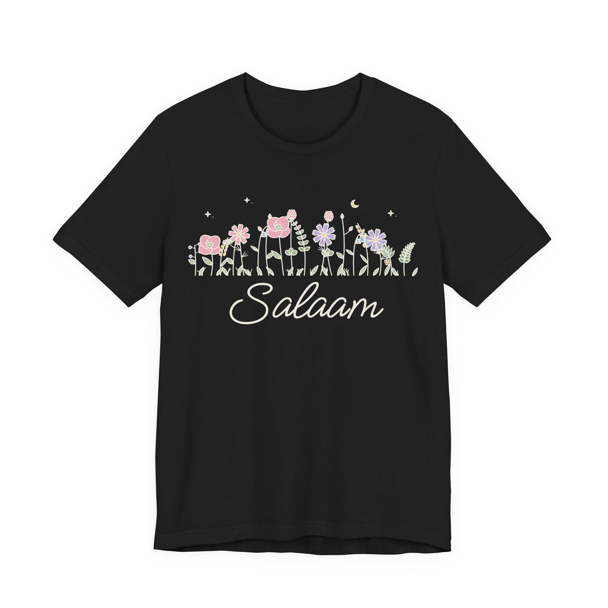 Salaam Meadow Flowers Islamic Unisex T-Shirt in Black – AdabStars