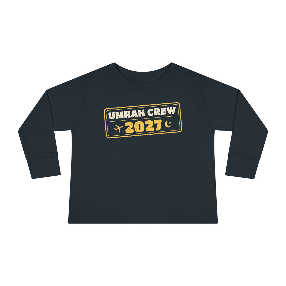 Umrah Crew 2027 Islamic Toddler Long Sleeve Shirt | Passport Stamp Matching Group Trip Muslim | AdabStars Islamic Apparel