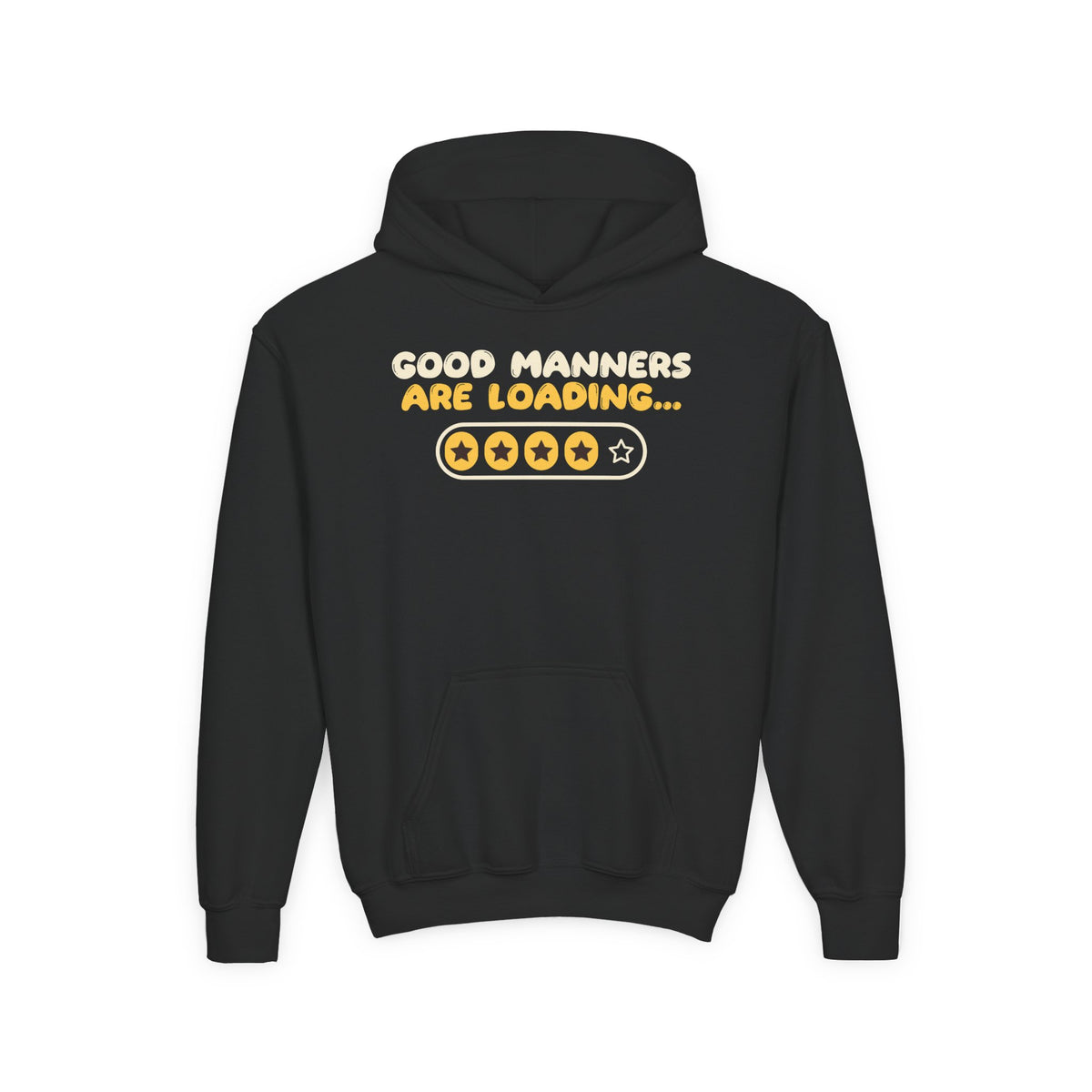 Manners Loading Ramadan Kids Hoodie | Adab Kids Good Manners Progress Bar Stars Muslim Practice | AdabStars Islamic Kids Apparel