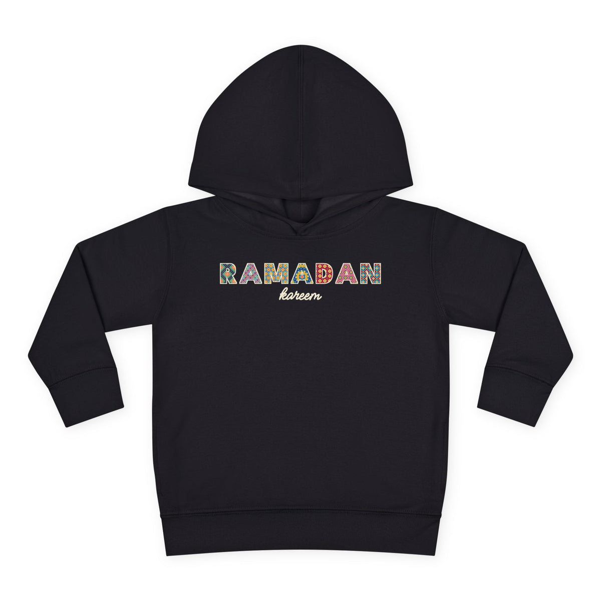 Ramadan Kareem Patterned Letters Toddler Hoodie in Black – AdabStars