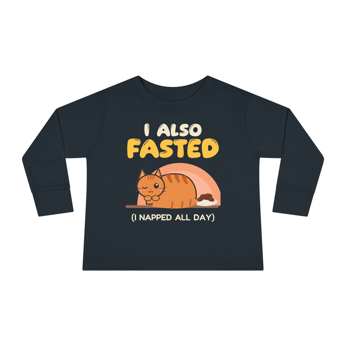 I Also Fasted Toddler Toddler Long Sleeve Shirt in Black – AdabStars