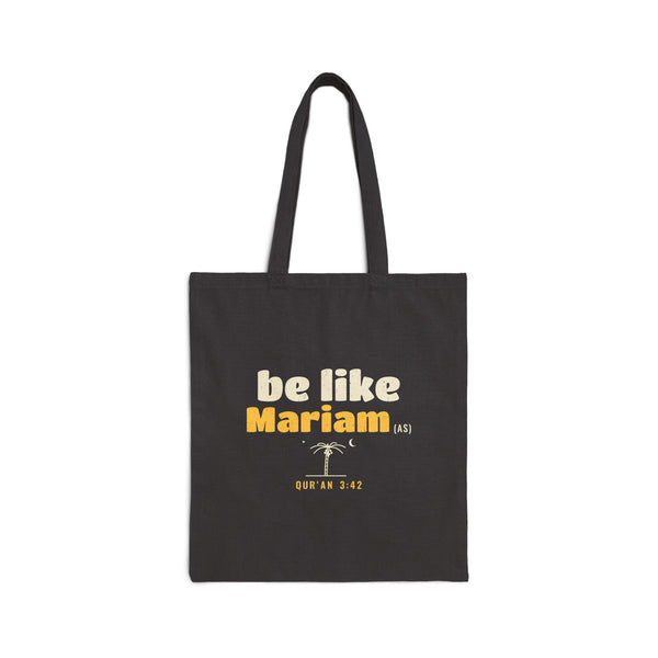 Be Like Mariam (AS) Canvas Tote Bag in Black, double-sided print – AdabStars
