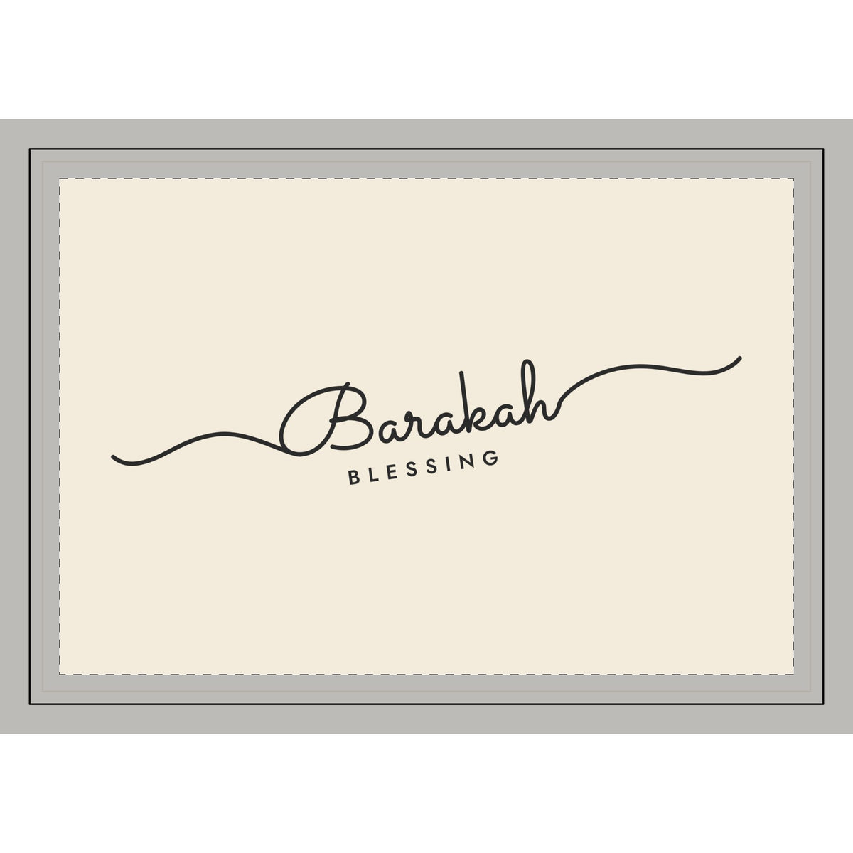 Barakah Fine Line Script Islamic Lumbar Pillow, printed on both sides – AdabStars