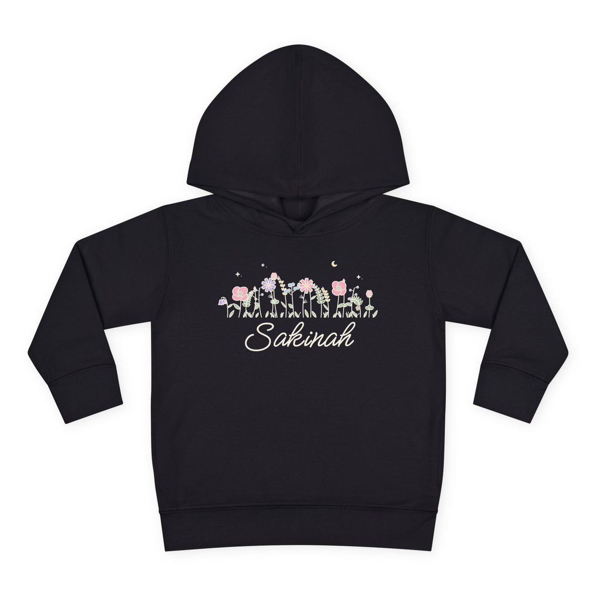 Sakinah Meadow Flowers Islamic Toddler Hoodie in Black – AdabStars