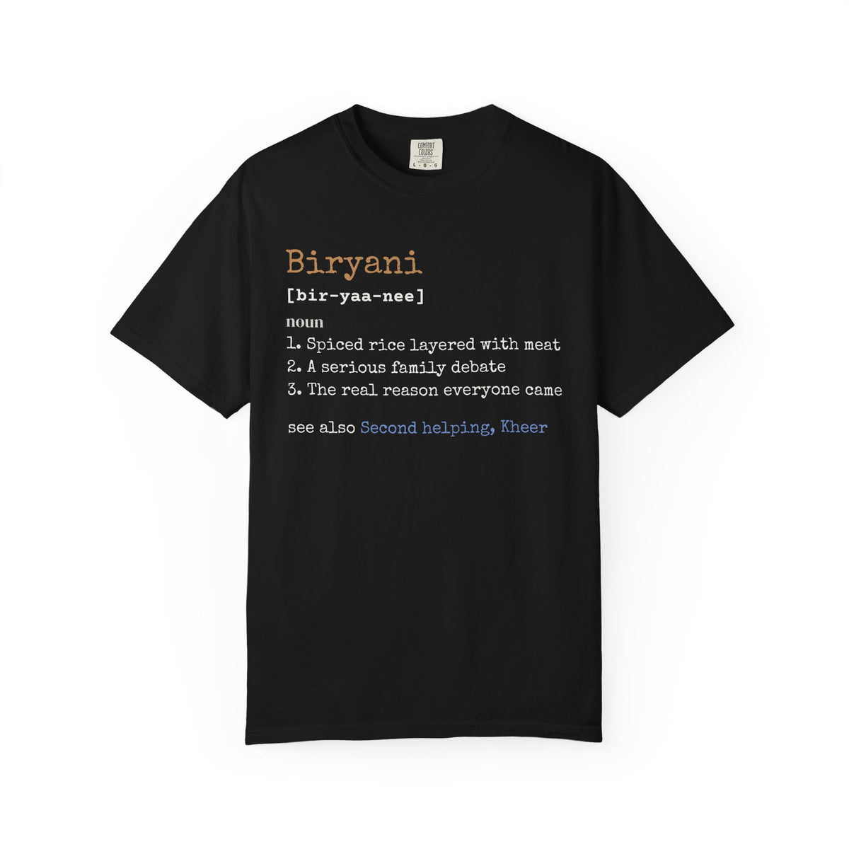 Biryani Definition Ramadan Heavyweight Tee | Desi Food Funny Pakistani Indian Rice | AdabStars Islamic Apparel