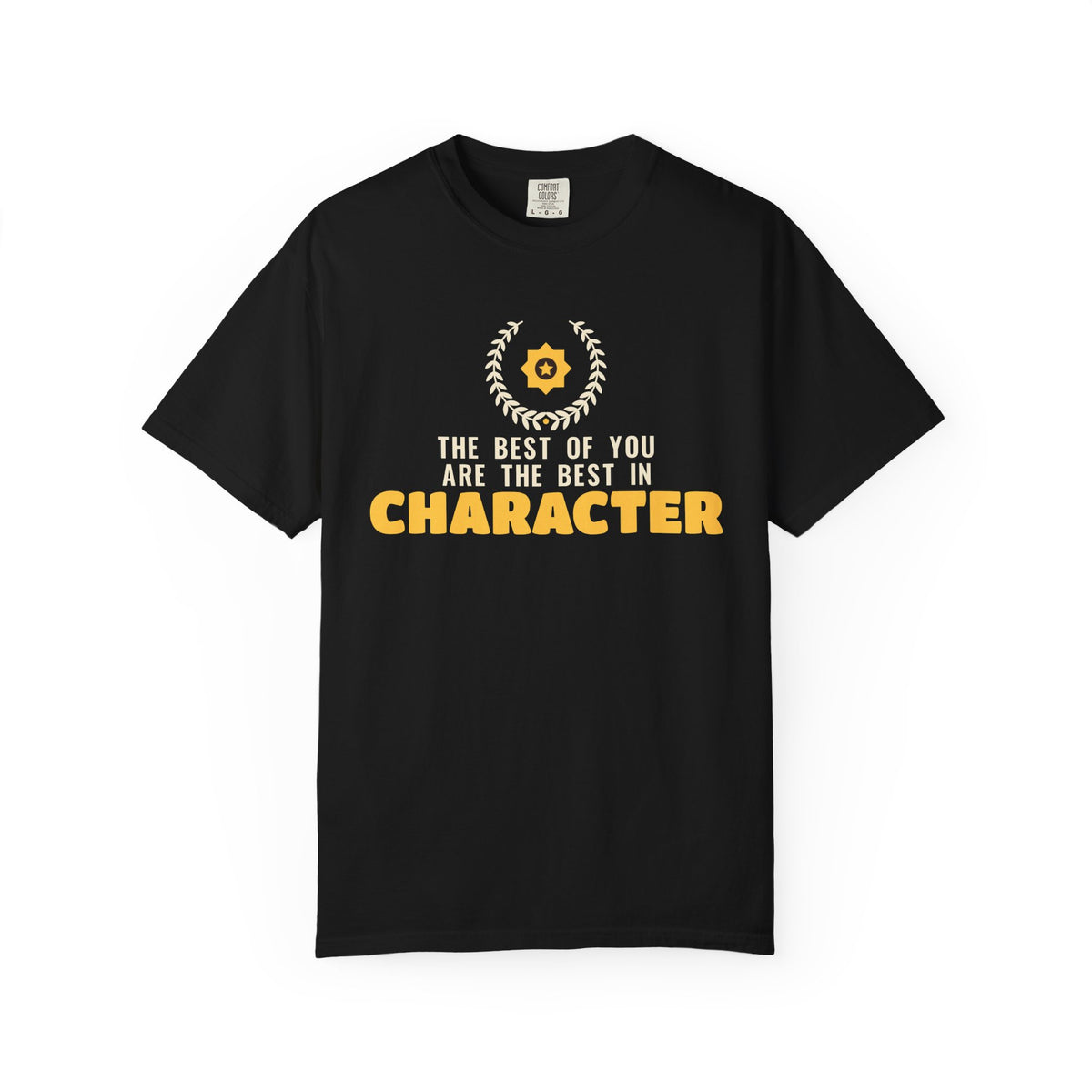 Best In Character Ramadan Heavyweight Tee | Islamic Best In Character Laurel Wreath Muslim Reminder | AdabStars Islamic Apparel