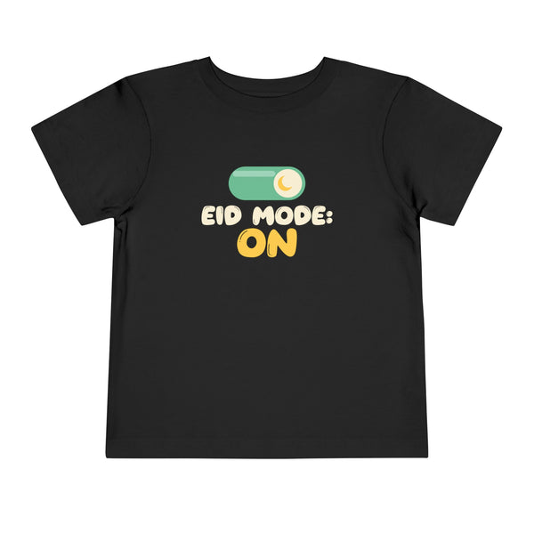 Eid Mode: On Toddler Tee | Mode On Kids Muslim Al Fitr Holiday Toggle Switch Moon | AdabStars Islamic Kids Apparel