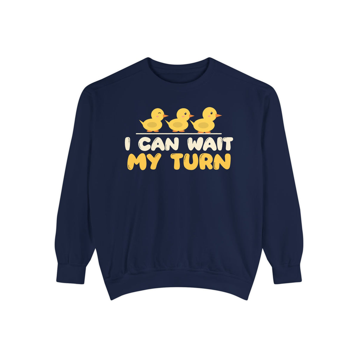 Wait My Turn Ramadan Sweatshirt | Adab Kids I Can Wait My Turn Patience Ducklings In a Row | AdabStars Islamic Kids Apparel