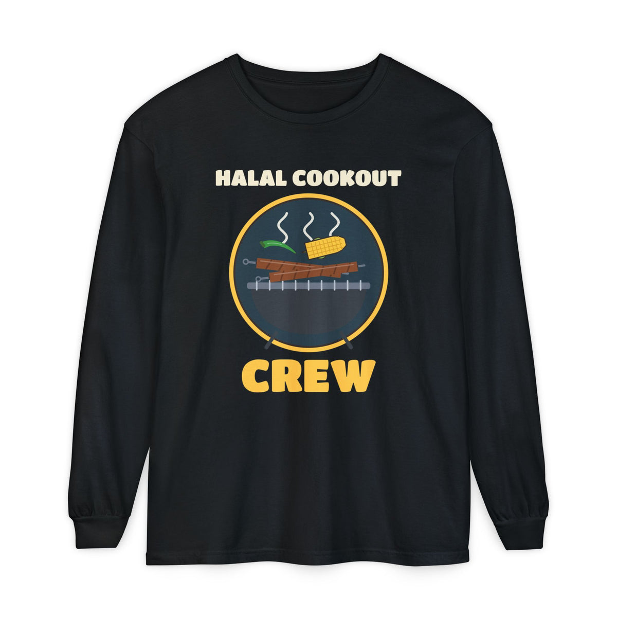 Halal Cookout Crew Heavyweight Long Sleeve Shirt in Black – AdabStars