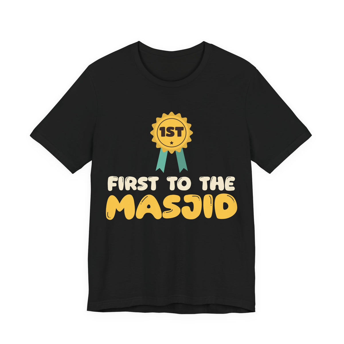 First to the Masjid Islamic Unisex T-Shirt in Black – AdabStars