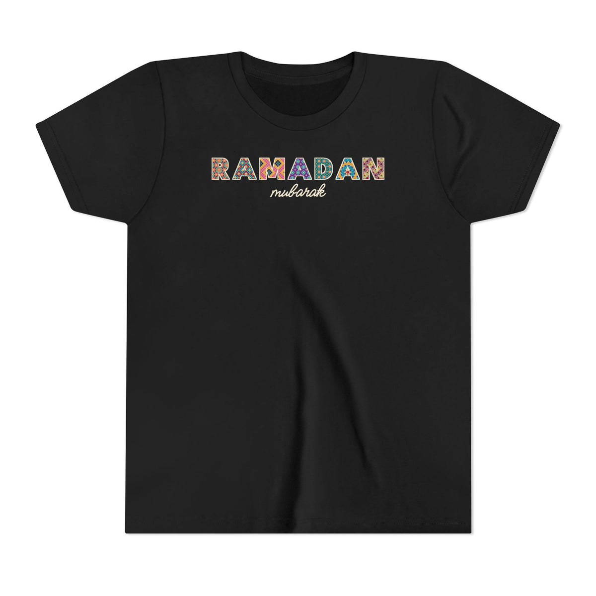 Ramadan Mubarak Patterned Letters Kids T-Shirt in Black – AdabStars