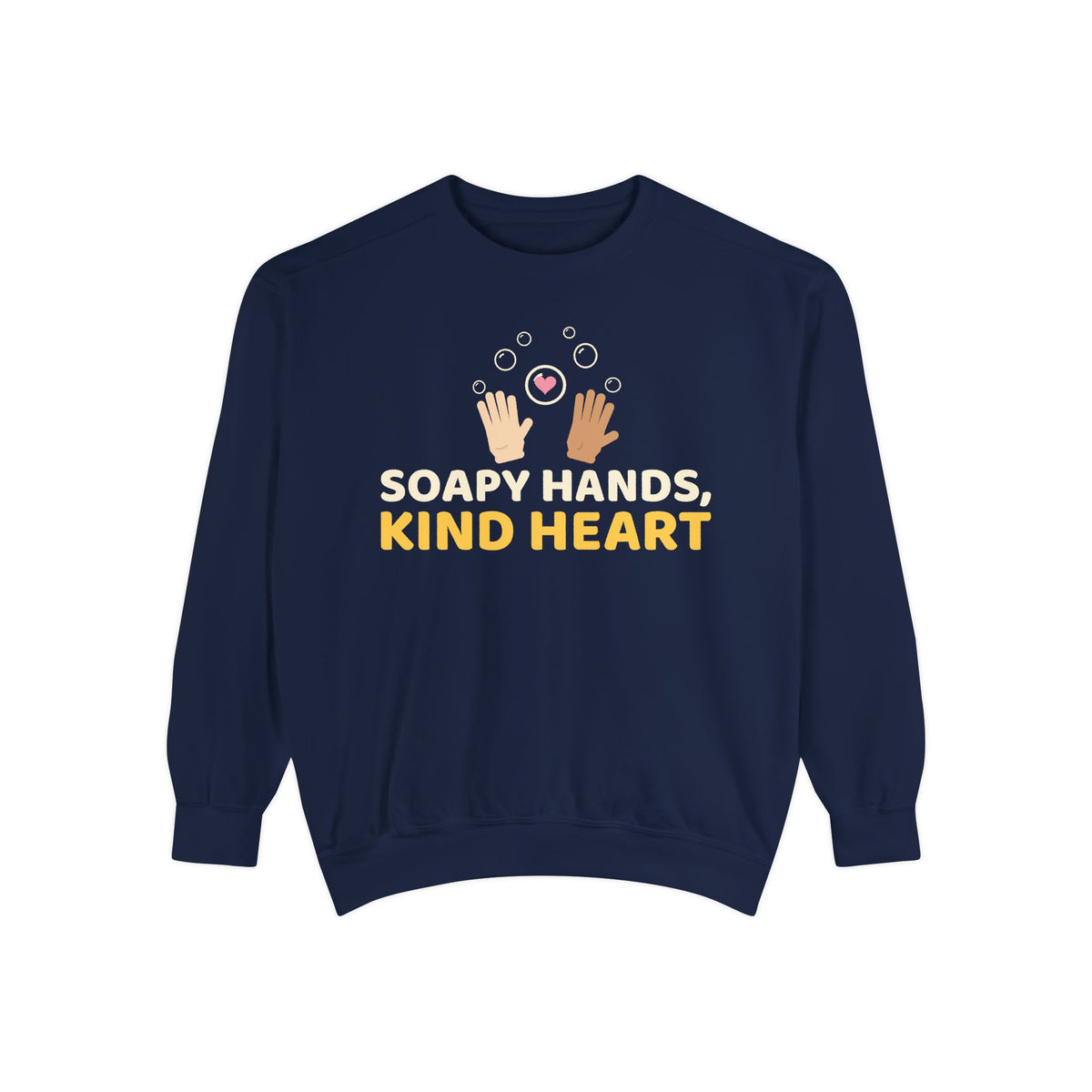 Soapy Hands Kind Heart Ramadan Sweatshirt | Adab Kids Soapy Hands Kind Heart Handwashing Bubbles Muslim | AdabStars Islamic Kids Apparel