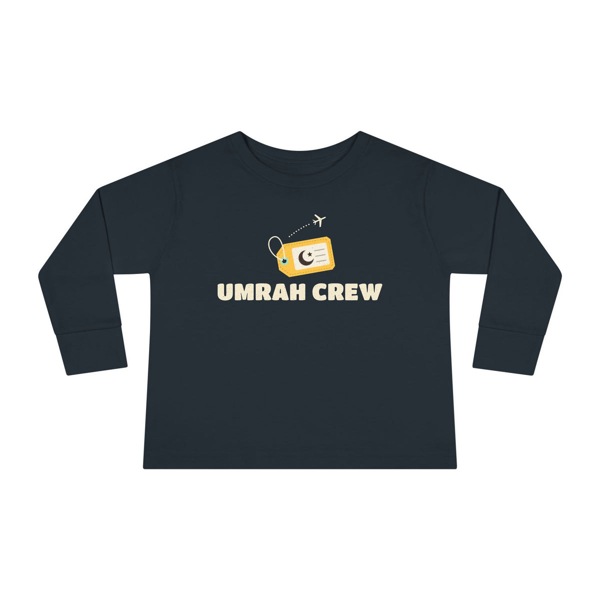 Umrah Crew Islamic Toddler Long Sleeve Shirt | Matching Group Travel Luggage Tag Muslim Family | AdabStars Islamic Apparel