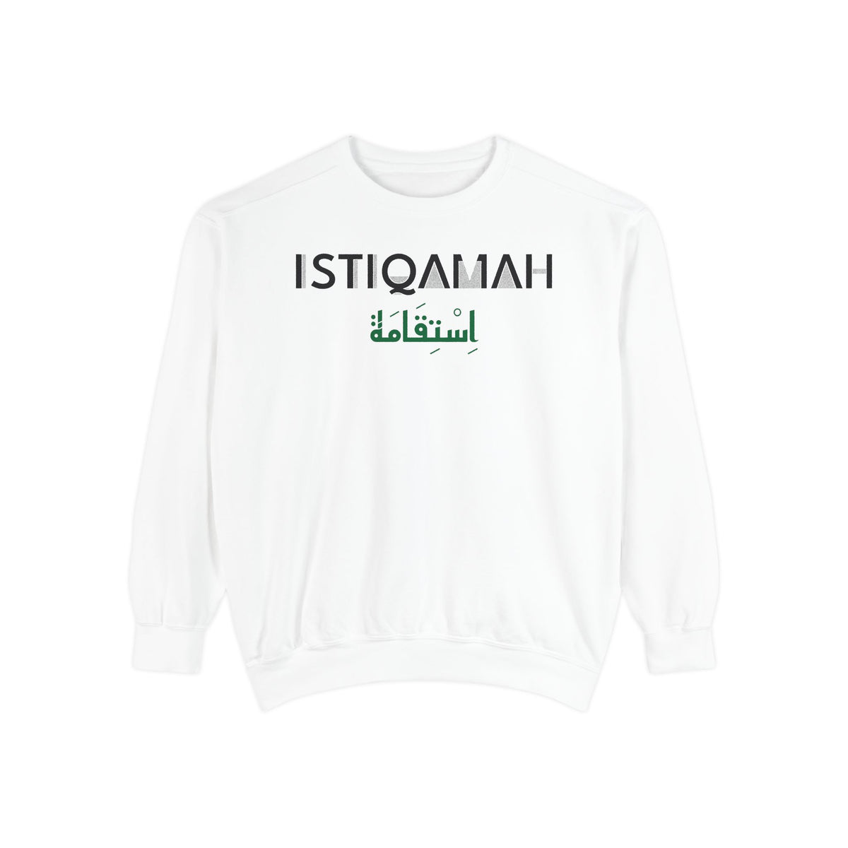 Istiqamah Dual Language Islamic Premium Sweatshirt in White – AdabStars