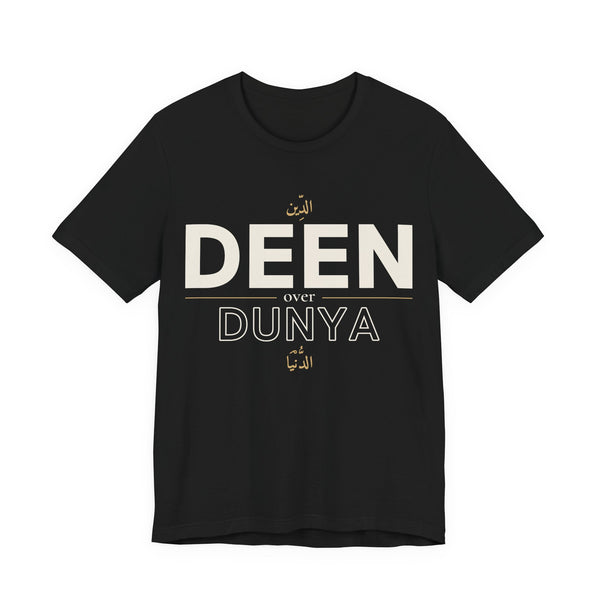 Deen over Dunya Islamic Unisex T-Shirt in Black – AdabStars