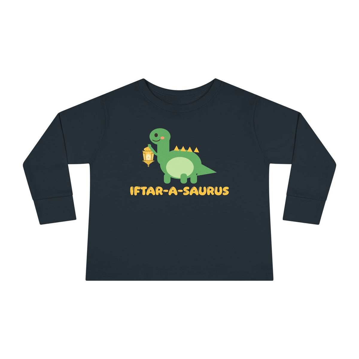Iftar-A-Saurus Ramadan Toddler Toddler Long Sleeve Shirt in Black – AdabStars