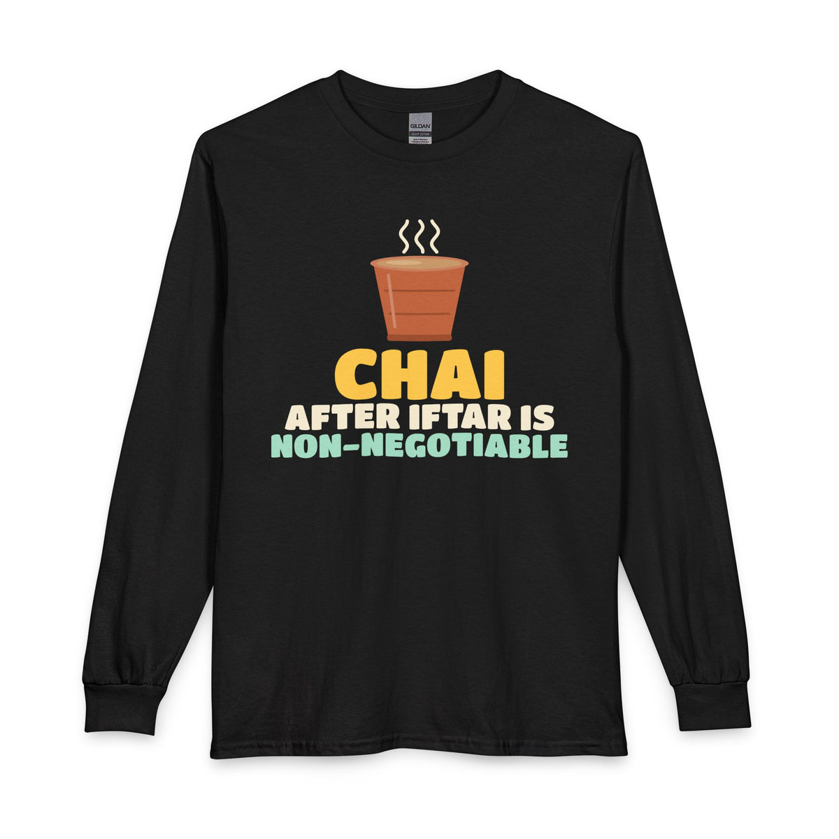 Chai After Iftar Is Non-Negotiable Long Sleeve Shirt in Black – AdabStars