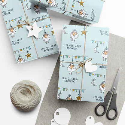 Wrapping Paper - Eid-Ul-Adha Mubarak with Sheep Crescent Moon and Star Gift Wrap Papers