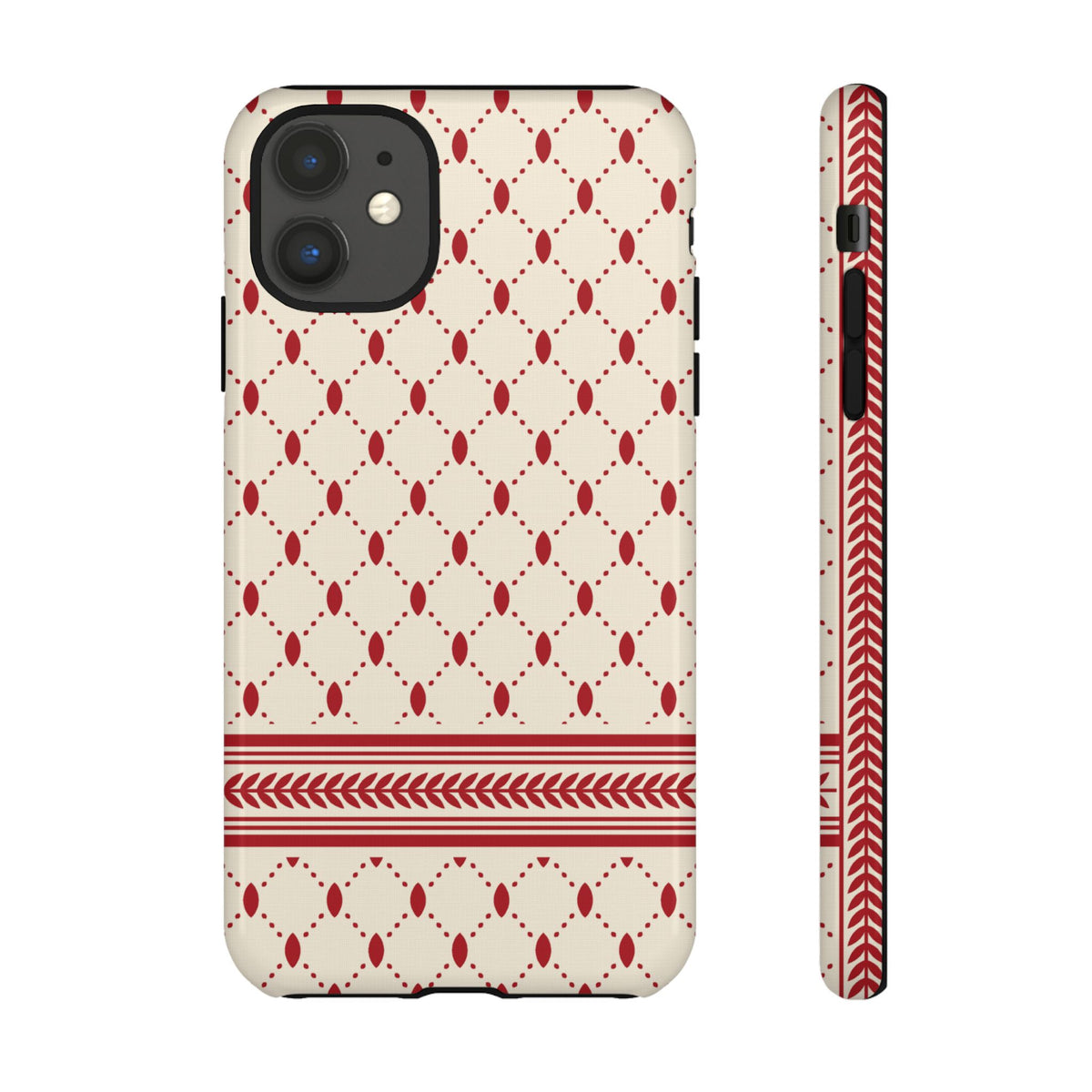 Keffiyeh Pattern Red and White Tough Case for iPhone – Taqwa Arts