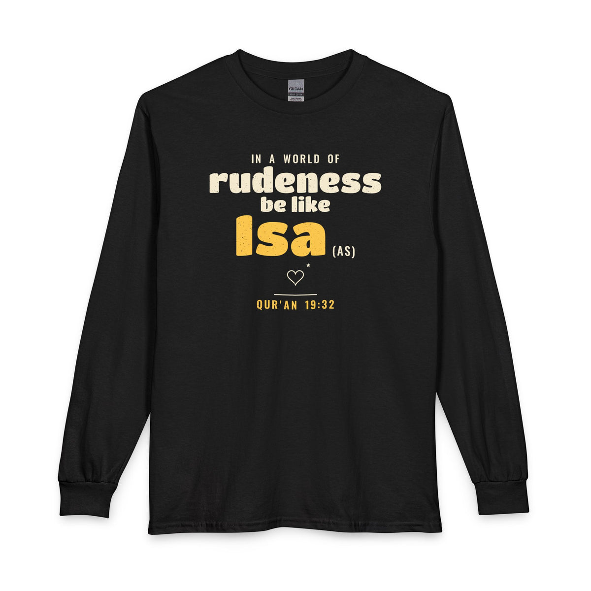 Be Like Isa (AS) Long Sleeve Shirt in Black, front and back print – AdabStars