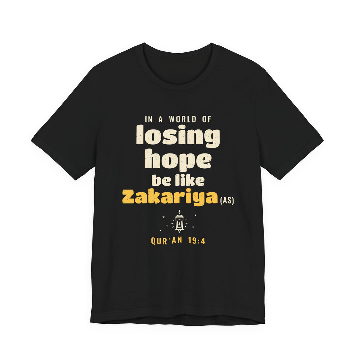 Be Like Zakariya (AS) Shirt, Front Print | Prophet Zakariya (Zechariah) Hope Story | AdabStars