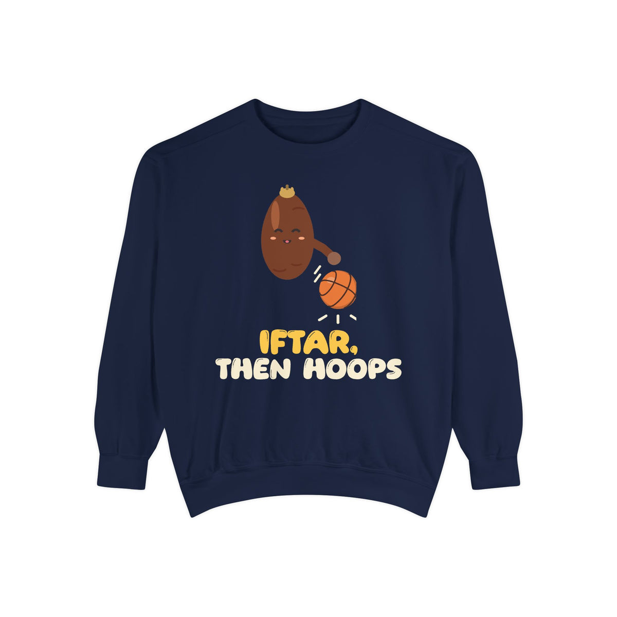 Iftar Then Hoops Sweatshirt | Ramadan Basketball Kids Iftar Then Hoops Date Dribbling | AdabStars Islamic Kids Apparel