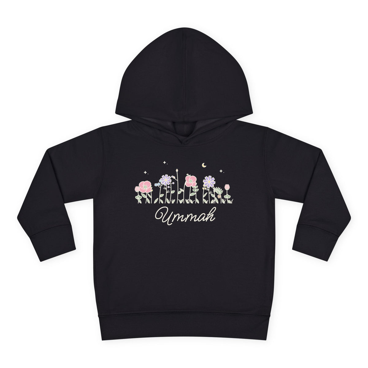 Ummah Meadow Flowers Islamic Toddler Hoodie in Black – AdabStars
