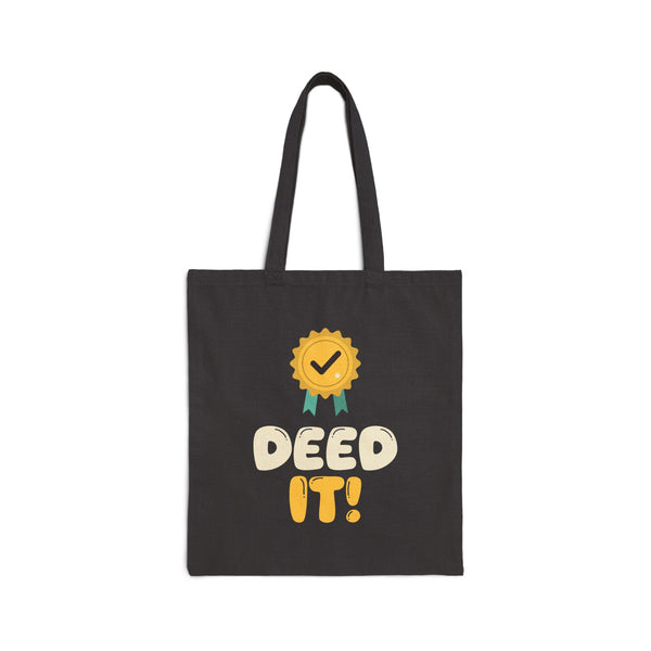 Deed It! Canvas Tote Bag in Black, one-sided print – AdabStars