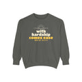 With Hardship Comes Ease Sweatshirt | Surah Ash-Sharh Qur'an 94:5-6 on the Back Islamic Reminder | AdabStars