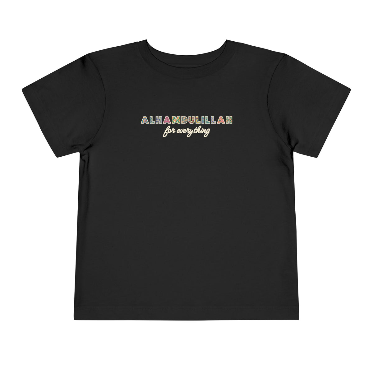 Alhamdulillah Patterned Letters Islamic Toddler T-Shirt in Black – AdabStars