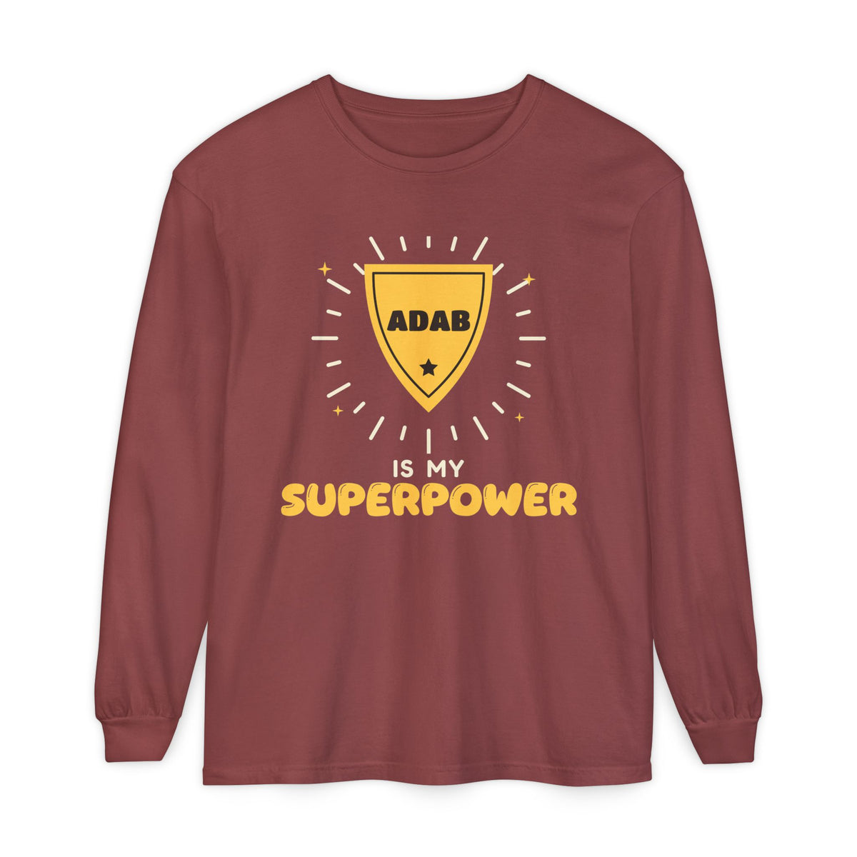Adab Superpower Ramadan Long Sleeve Shirt | Is My Superpower Kids Islamic Manners Hero Crest | AdabStars Islamic Kids Apparel