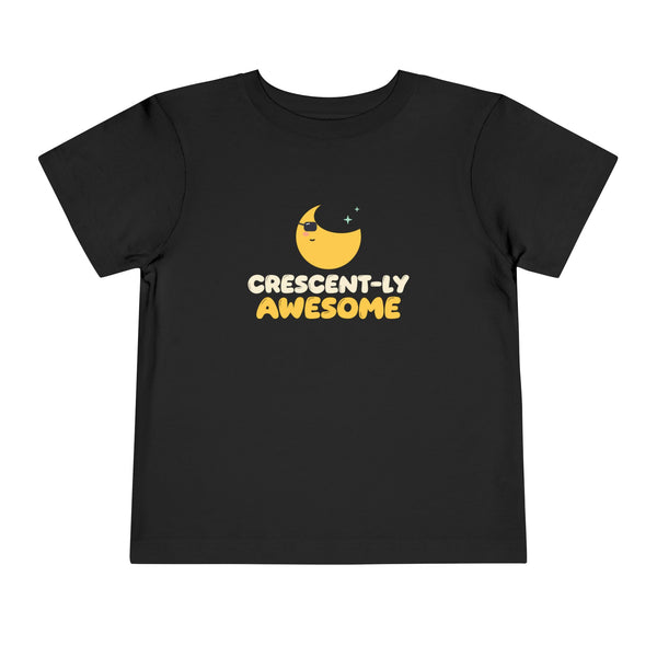 Crescent-ly Awesome Ramadan Toddler Tee | Crescently Awesome Ramadan Eid Kids Cool Moon Sunglasses Pun | AdabStars Islamic Kids Apparel