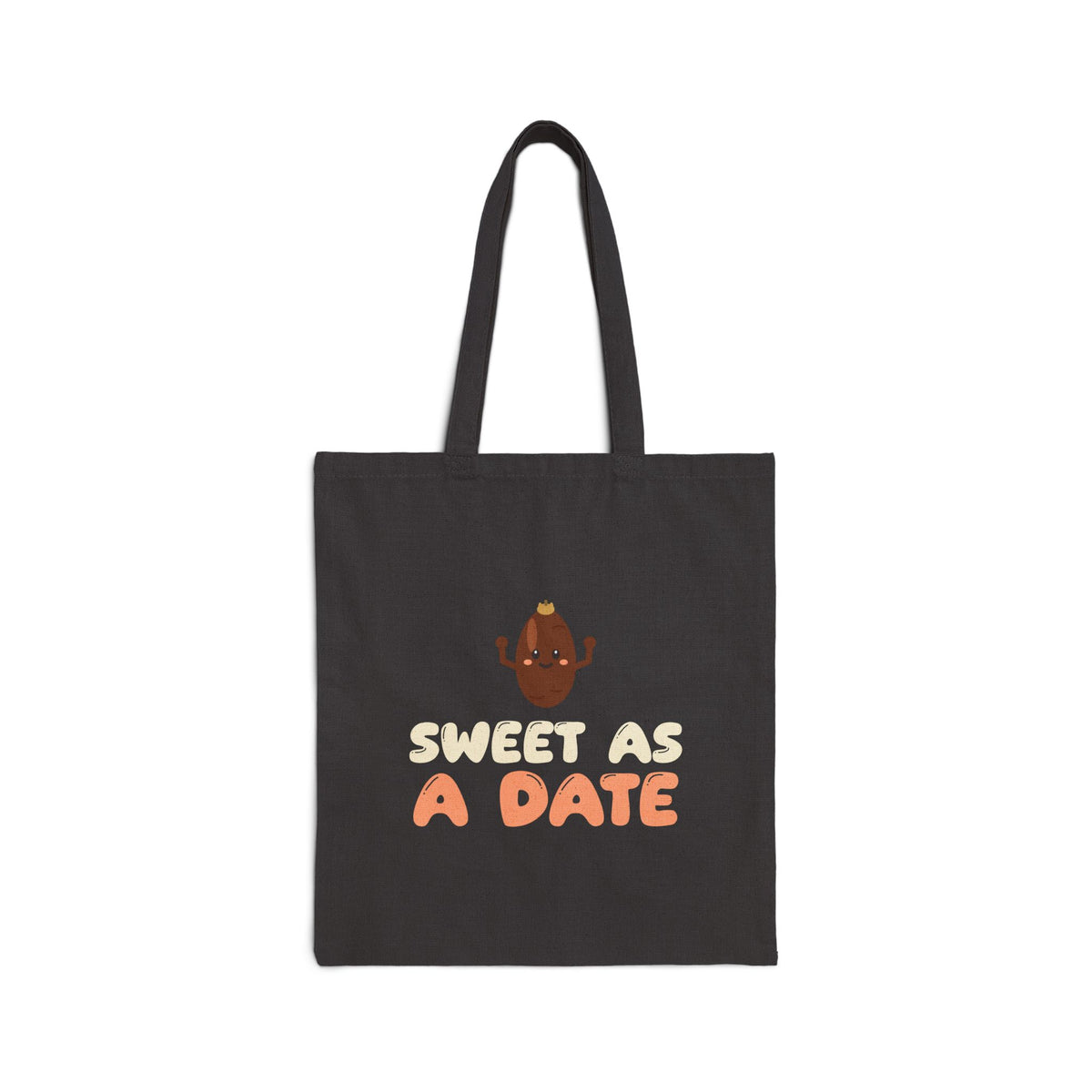 Sweet As A Date Canvas Tote Bag in Black, double-sided print – AdabStars