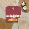 Be Like Ayyub (AS) Heavyweight Tee | Prophet Ayyub (Job) Patience Story, Qur'an 38:41-44 on the Back | AdabStars