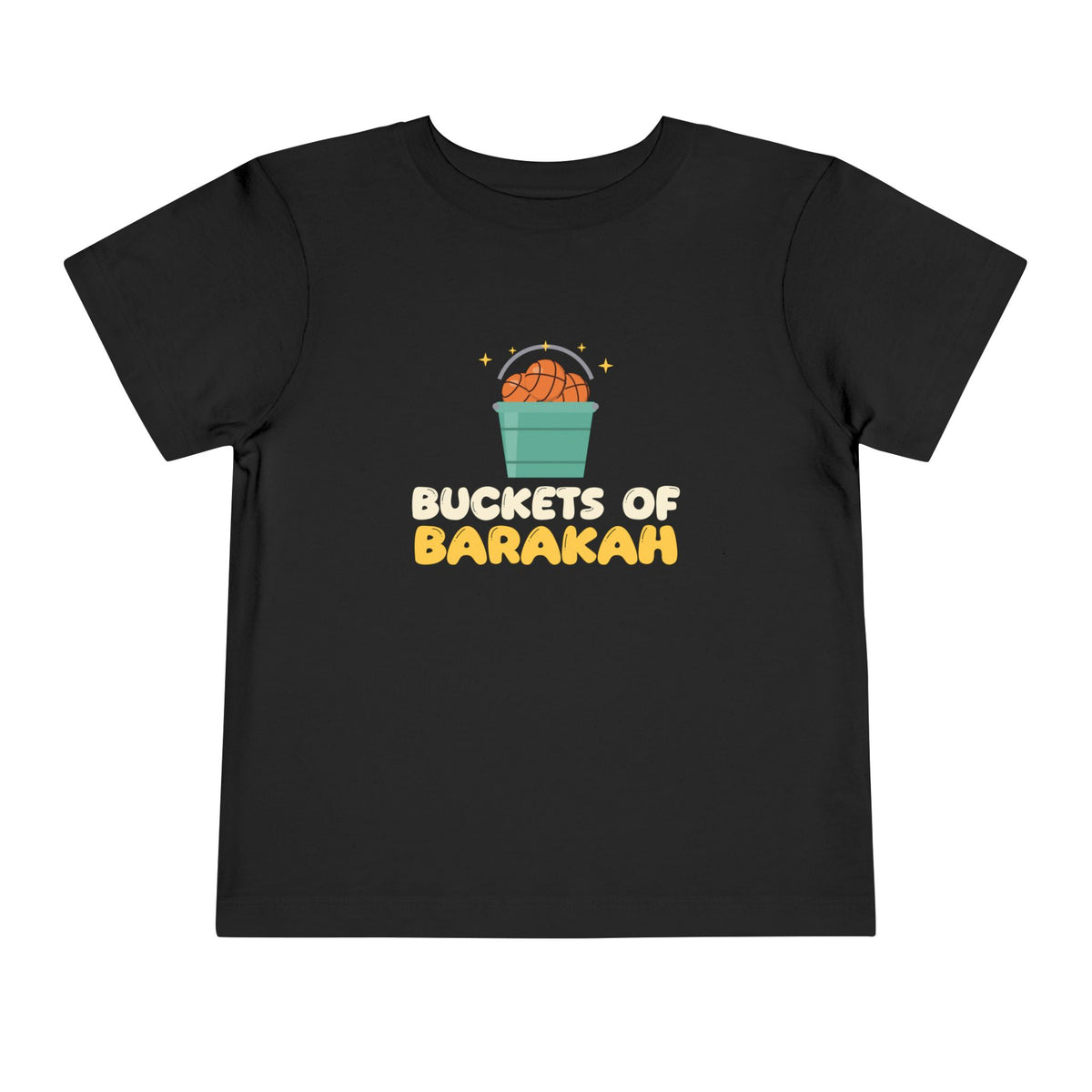 Buckets Of Barakah Muslim Toddler Tee | Muslim Kids Basketball Pun Buckets Of Barakah Blessings | AdabStars Islamic Kids Apparel