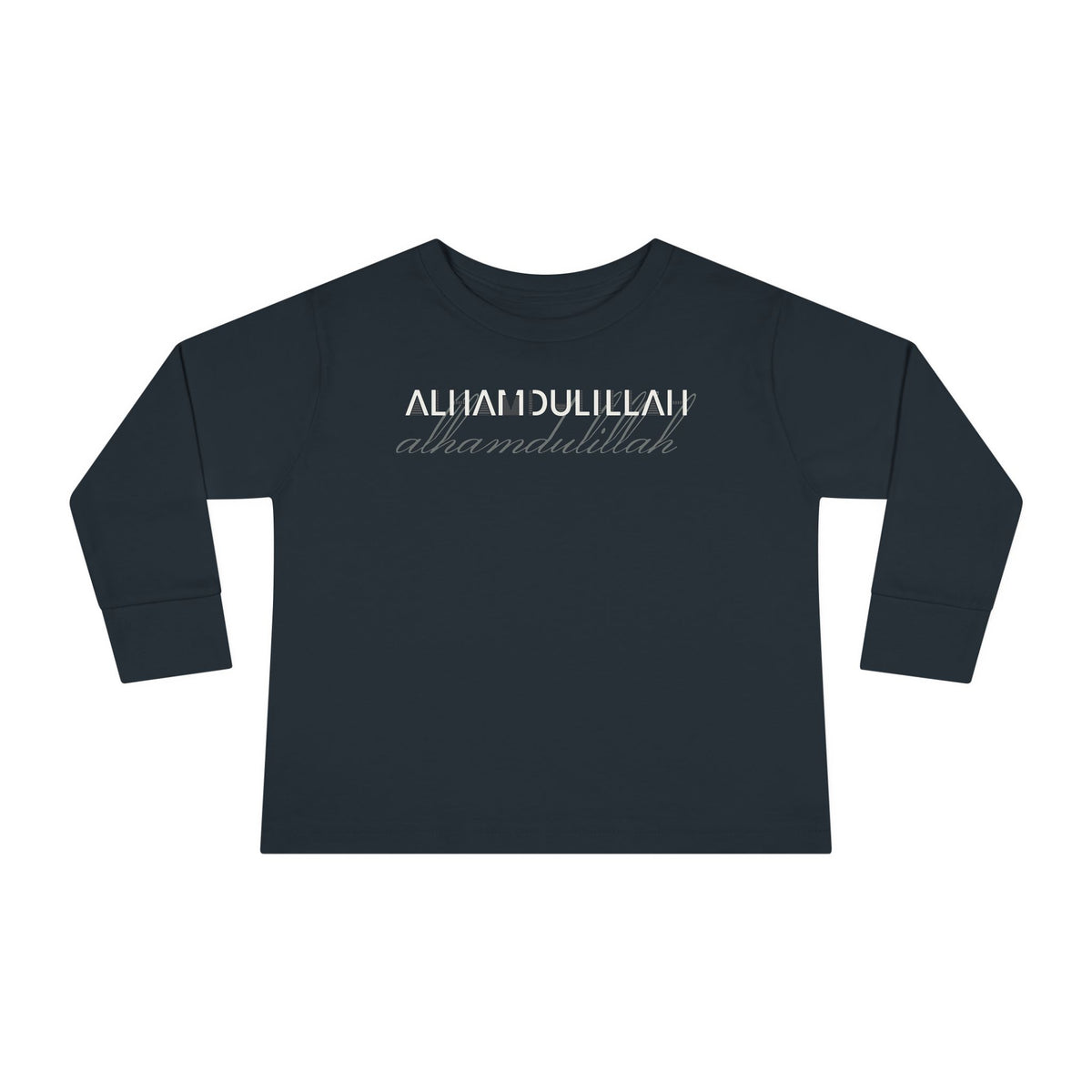 Alhamdulillah Ramadan Toddler Toddler Long Sleeve Shirt in Black – AdabStars