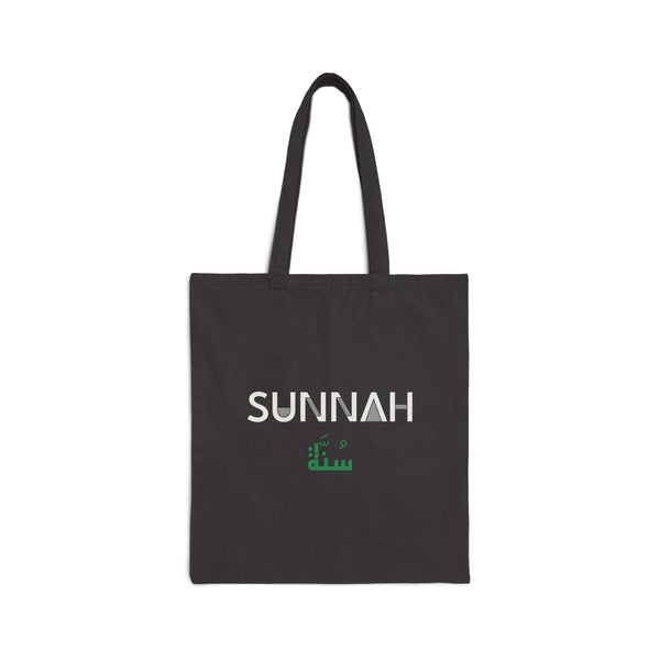 Sunnah Dual Language Canvas Tote Bag in Black, double-sided print – AdabStars