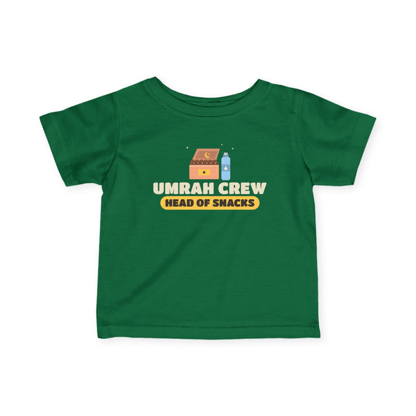 Umrah Crew Head Of Snacks Baby T-Shirt in Kelly – AdabStars