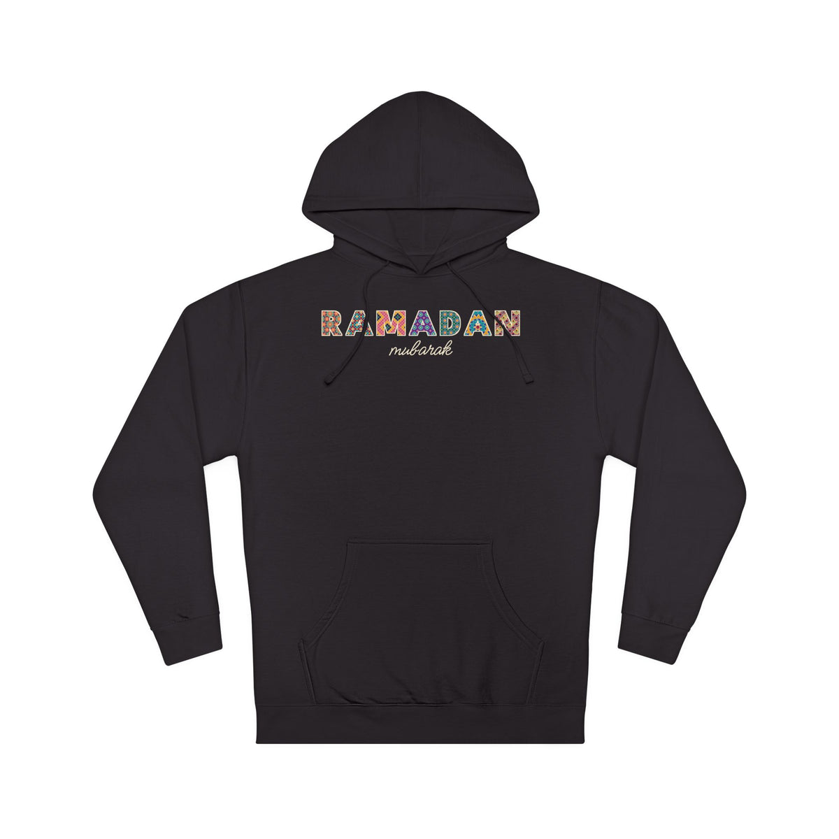 Ramadan Mubarak Patterned Letters Hoodie – AdabStars