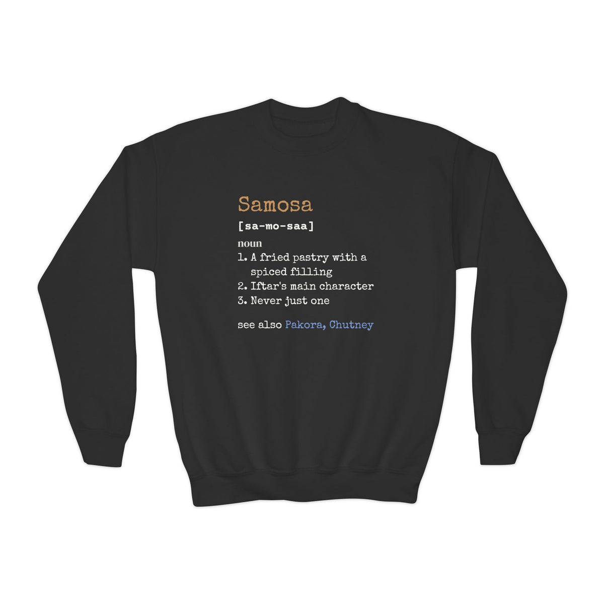 Samosa Definition Islamic Kids Sweatshirt in Black – AdabStars