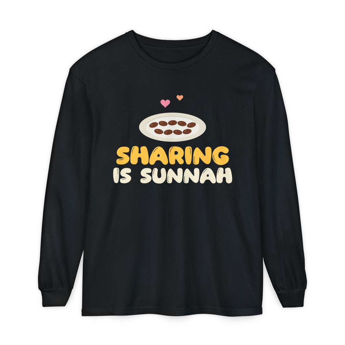 Sharing Is Sunnah Islamic Long Sleeve Shirt | Muslim Kids Kindness Islamic Dates Plate | AdabStars Islamic Kids Apparel