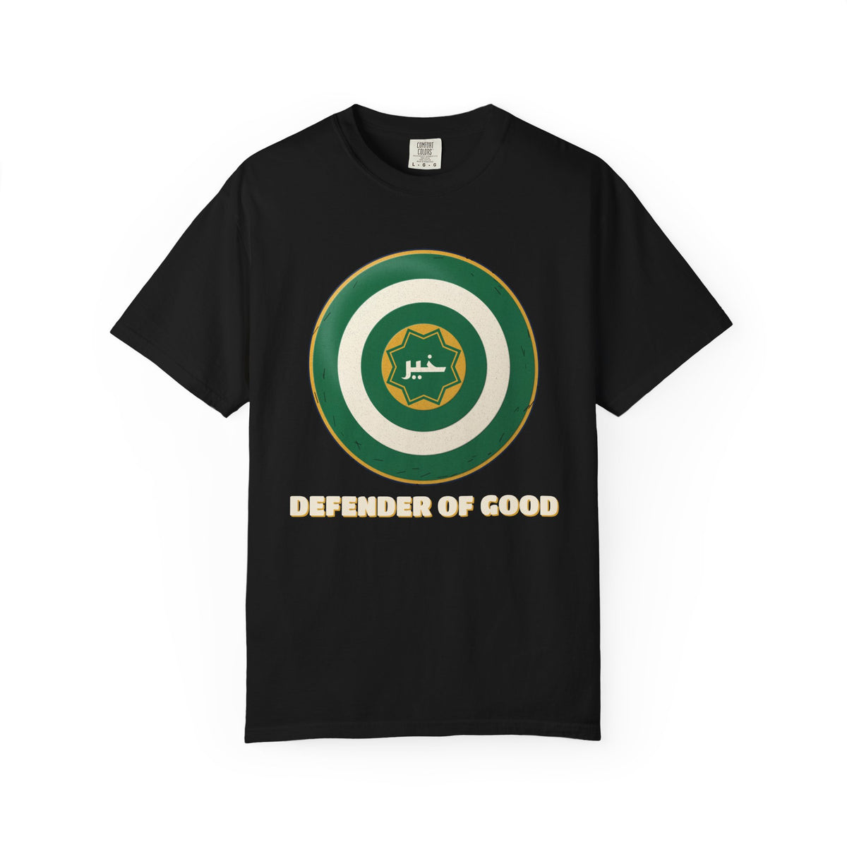Defender of Good Shield Heavyweight T-Shirt in Black – AdabStars