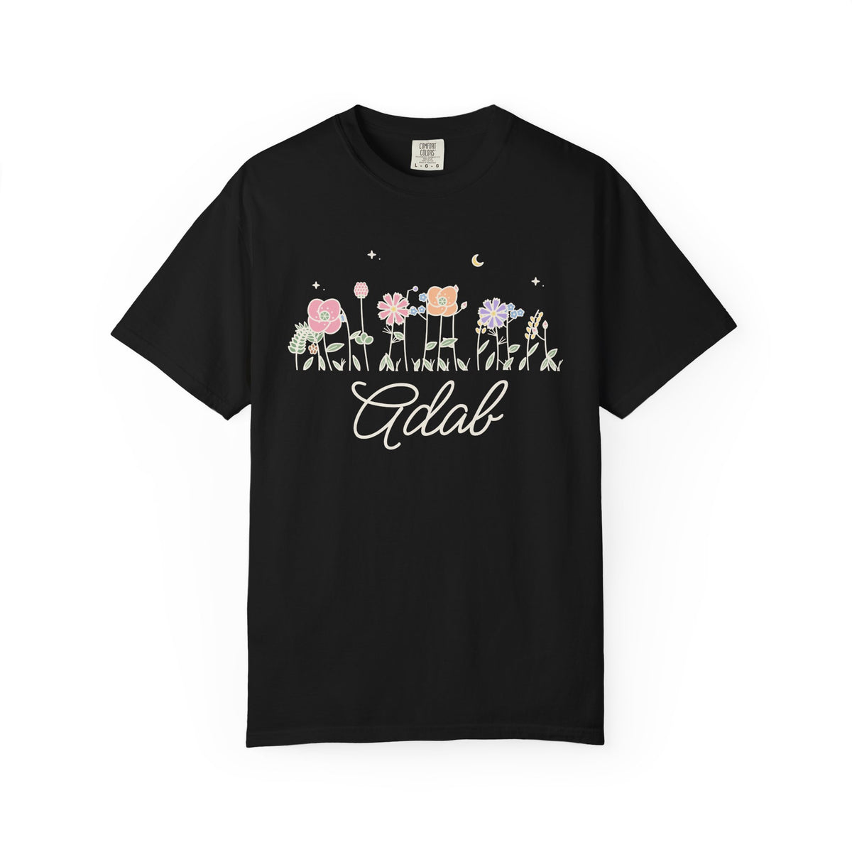 Adab Meadow Flowers Heavyweight T-Shirt in Black – AdabStars