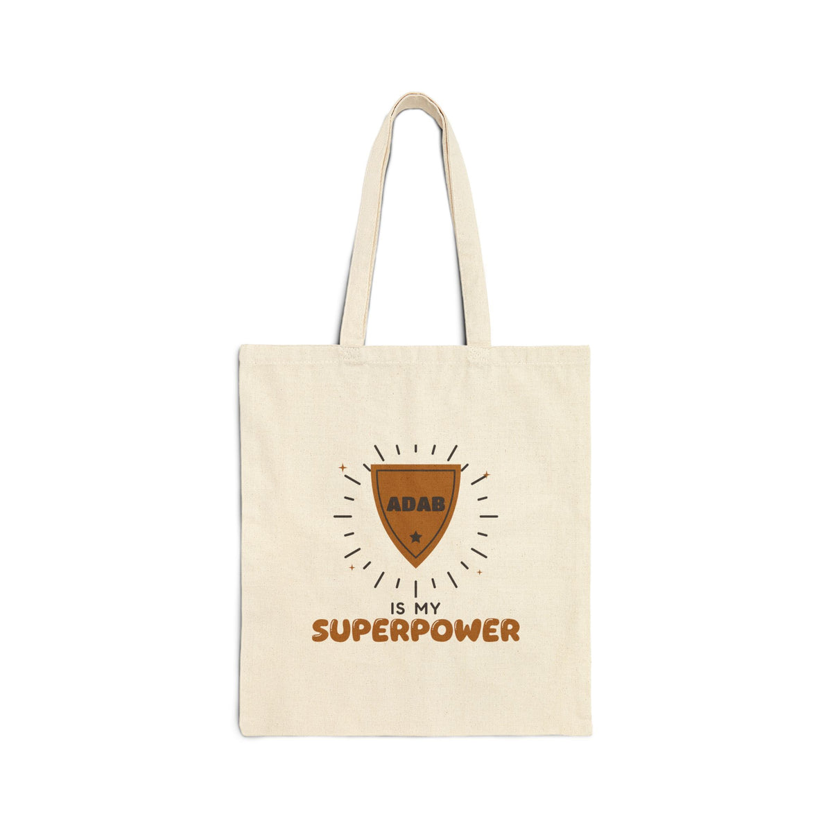 Adab Superpower Canvas Tote Bag in Natural, double-sided print – AdabStars