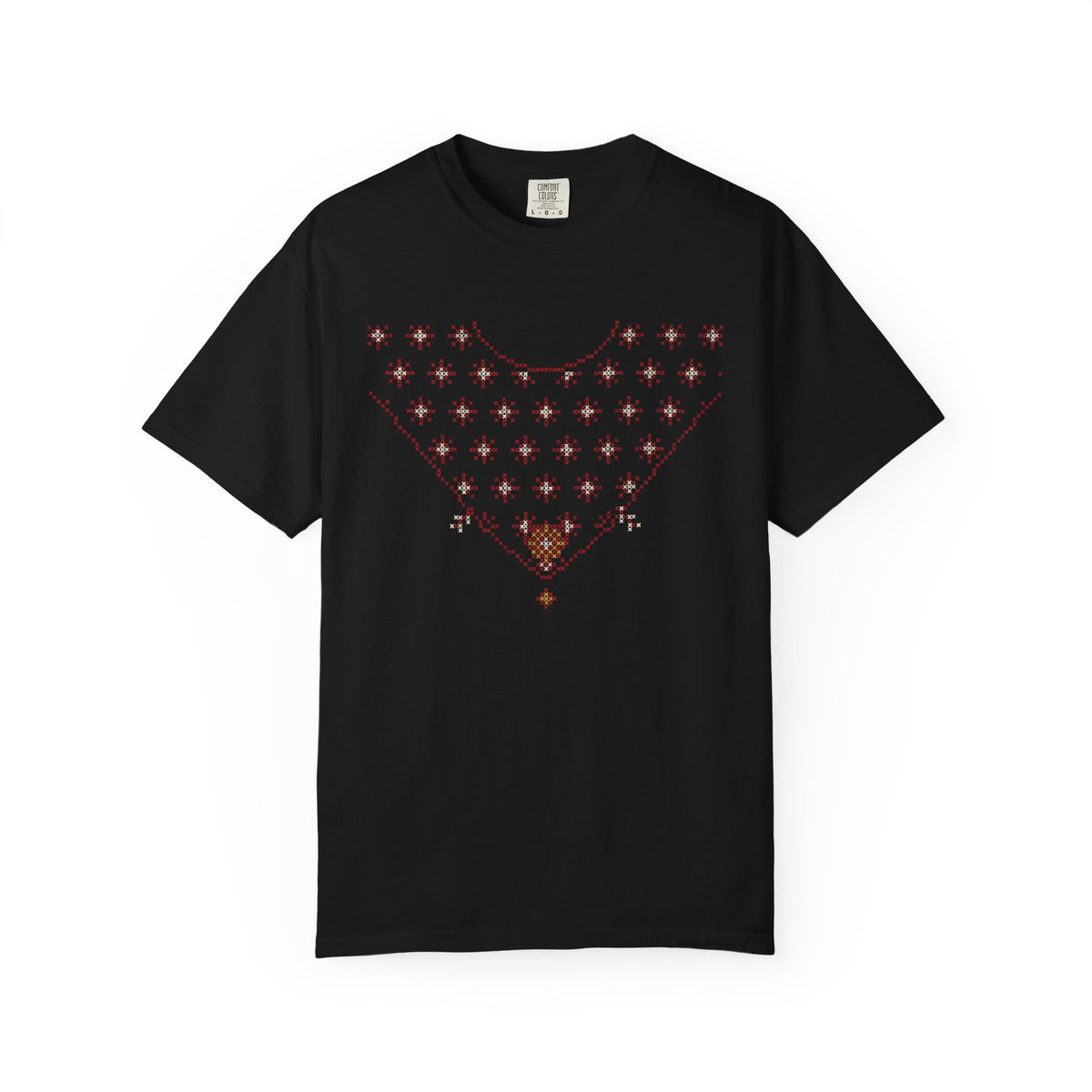 Tatreez Yoke Panel Islamic Heavyweight T-Shirt in Black – AdabStars