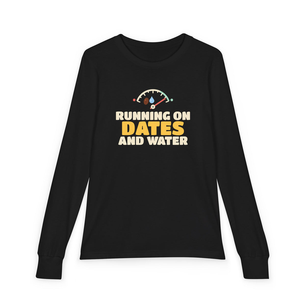 Running On Dates And Water Ramadan Kids Kids Long Sleeve Shirt in Black – AdabStars